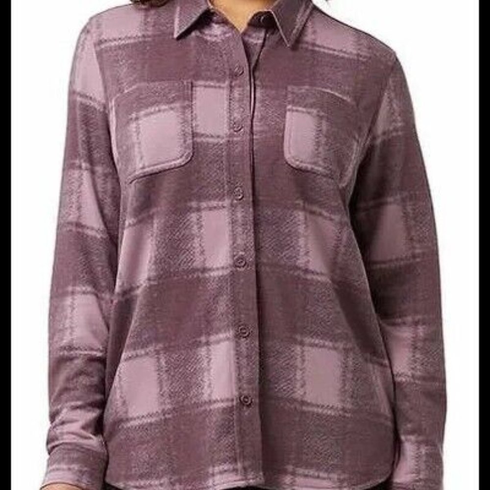 NWT 32 Degrees Women's Cozy Knit Button Up Long Sleeve Purple Size L $70 Z993
